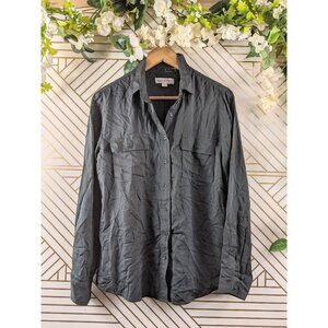 TRENERY Women's Modal Button Up Top Pockets Size Small